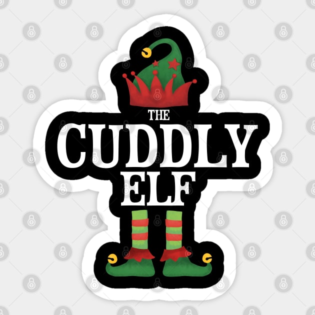Cuddly Elf Matching Family Group Christmas Party Pajamas Sticker by uglygiftideas
